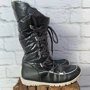 Totes Silver, Puffy Lace Boots